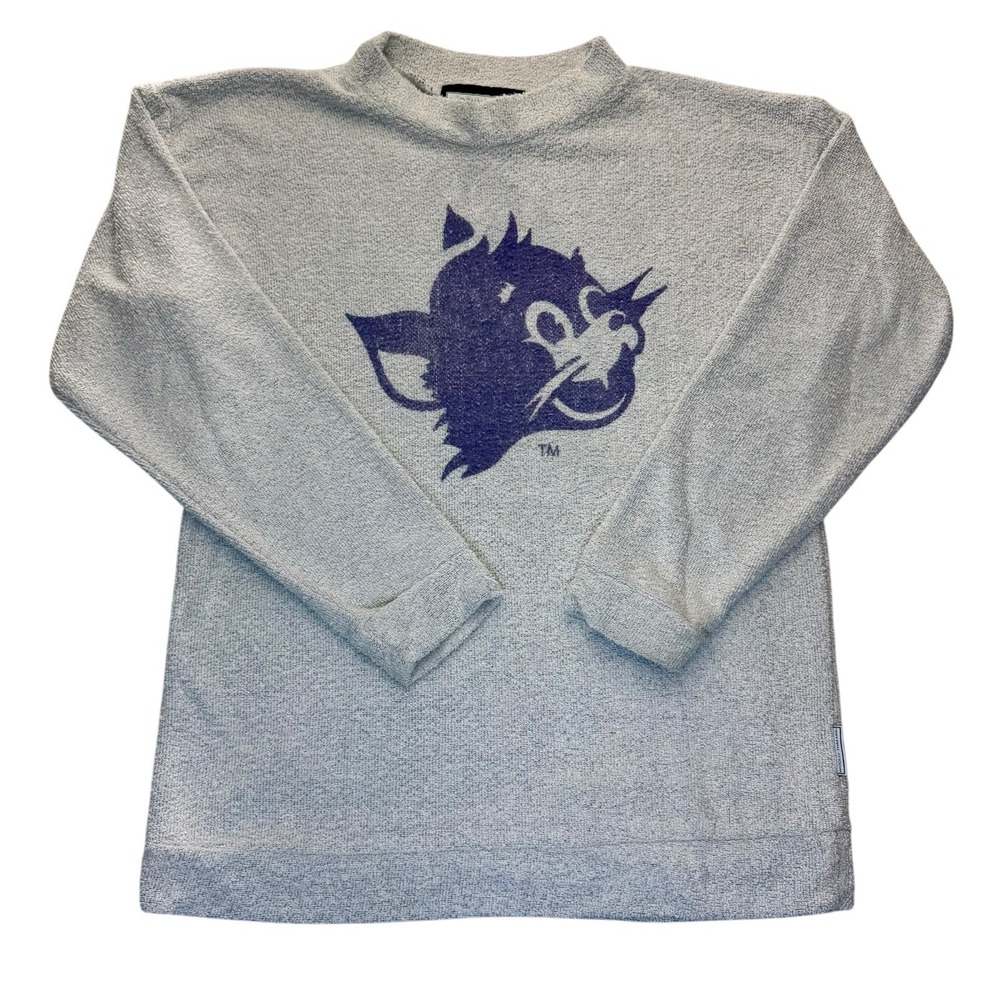 Kansas State Wildcats KSU Vintage Woolly Threads Mock Neck Sweatshirt Large USA